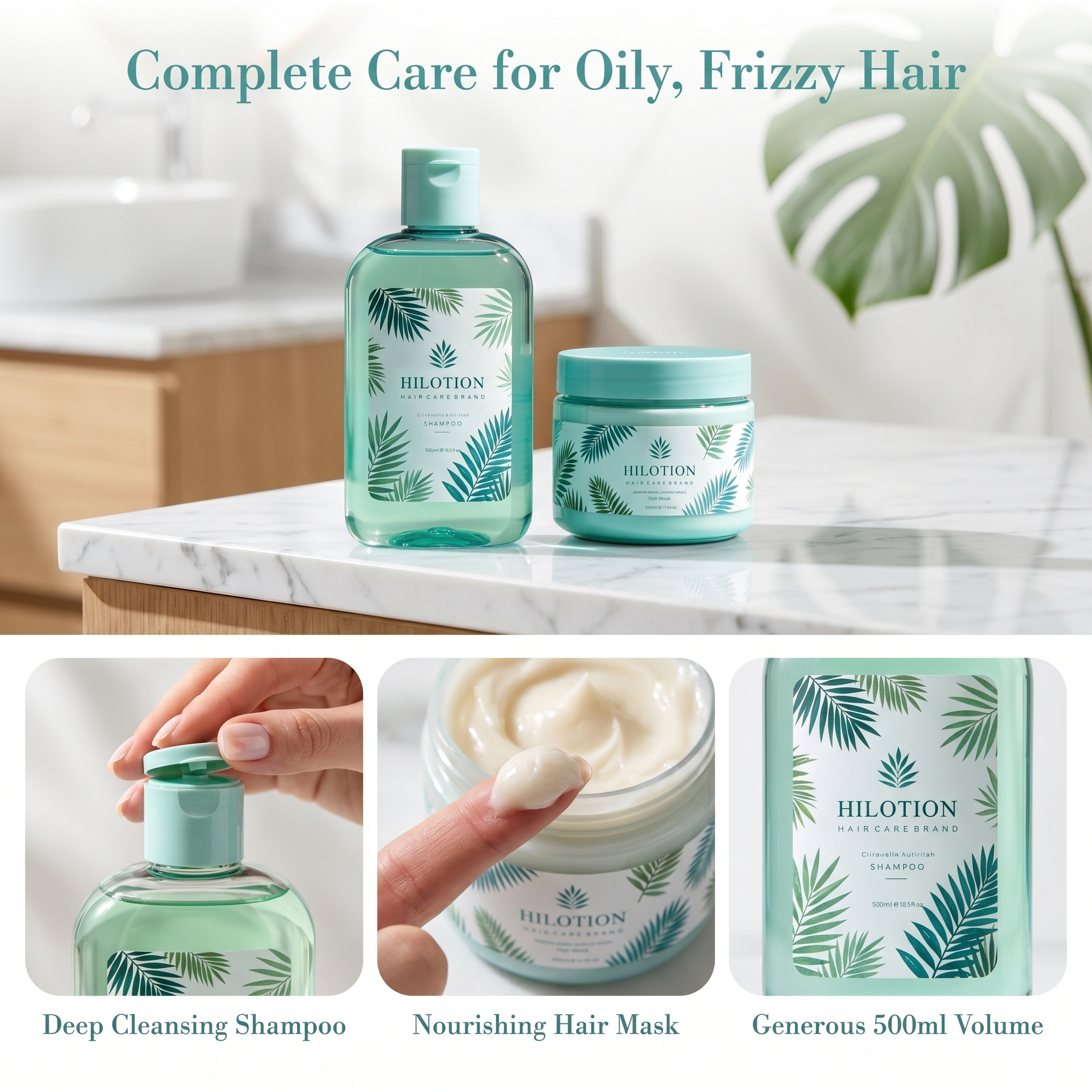 Wholesale Private Label Hilotion Citronella Soothing Scalp Hair Care Shampoo And Mask Kit - 图片 3