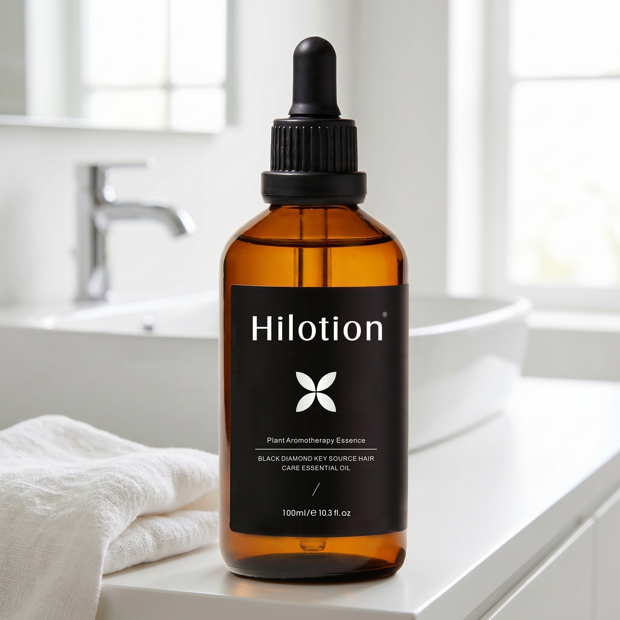 Hilotion Black Diamond Plant Aromatherapy Hair Oil - Nourishing Essence for Dry & Damaged Hair (100ml) - 图片 2
