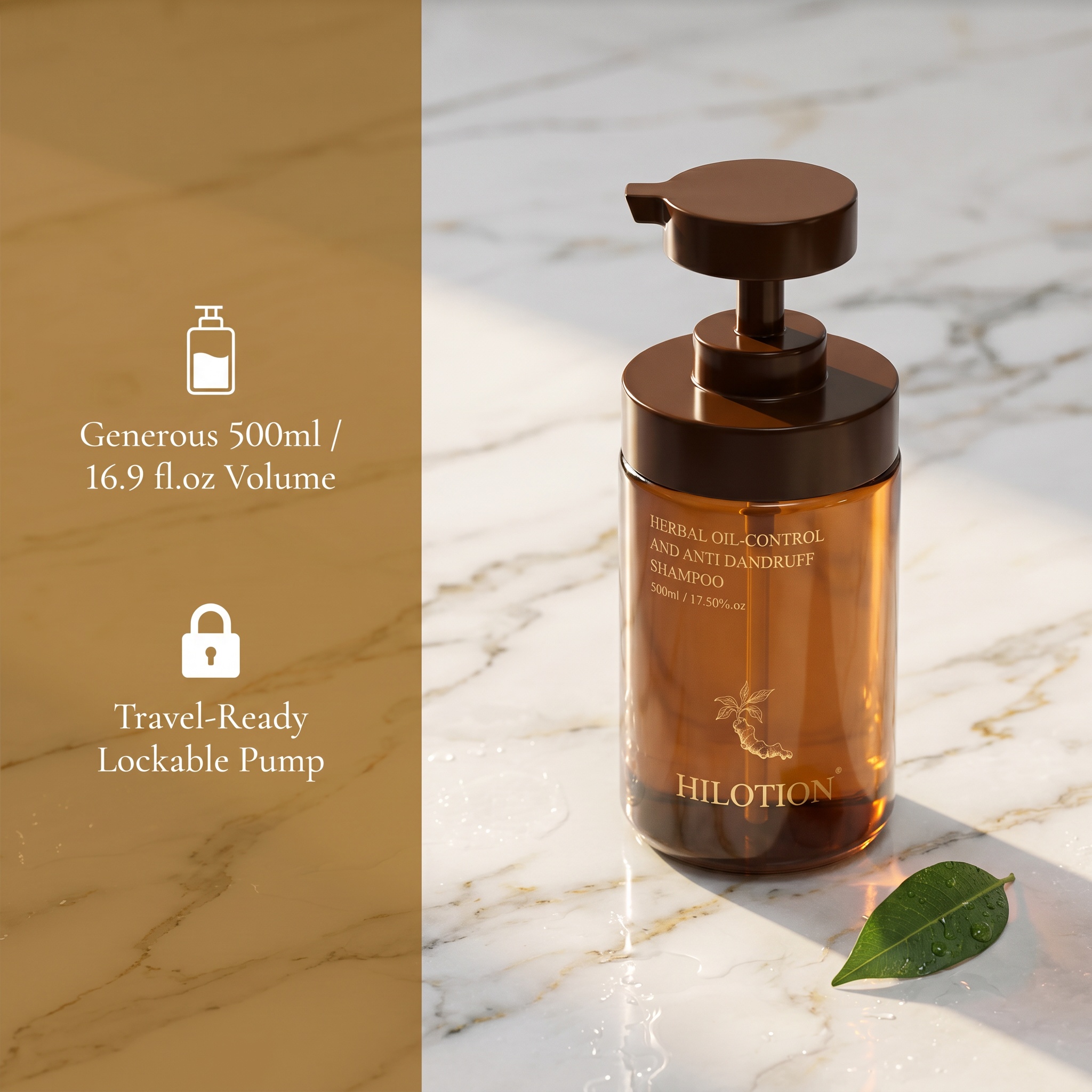 Hilotion Herbal Oil-Control & Anti-Dandruff Shampoo - Deep Cleanse for Oily Scalp (500ml) - 图片 6