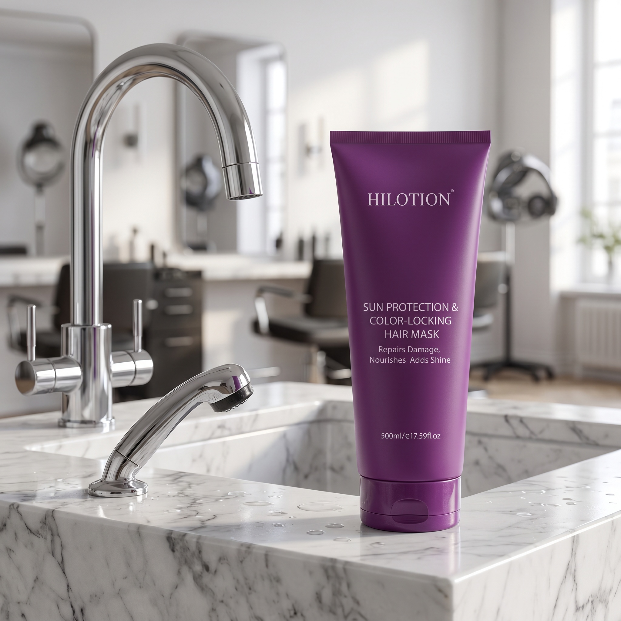 Hilotion Sun Protection Color Lock Repair Nourishing Shine Boost Hair Mask 500ml - 图片 6