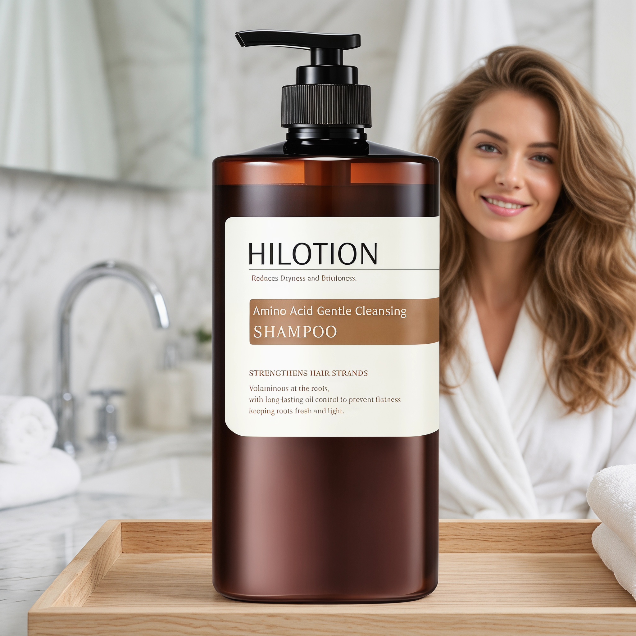 Hilotion Moisture Replenishing Shampoo - Amino Acid Care for Brittle & Dry Hair - 图片 3