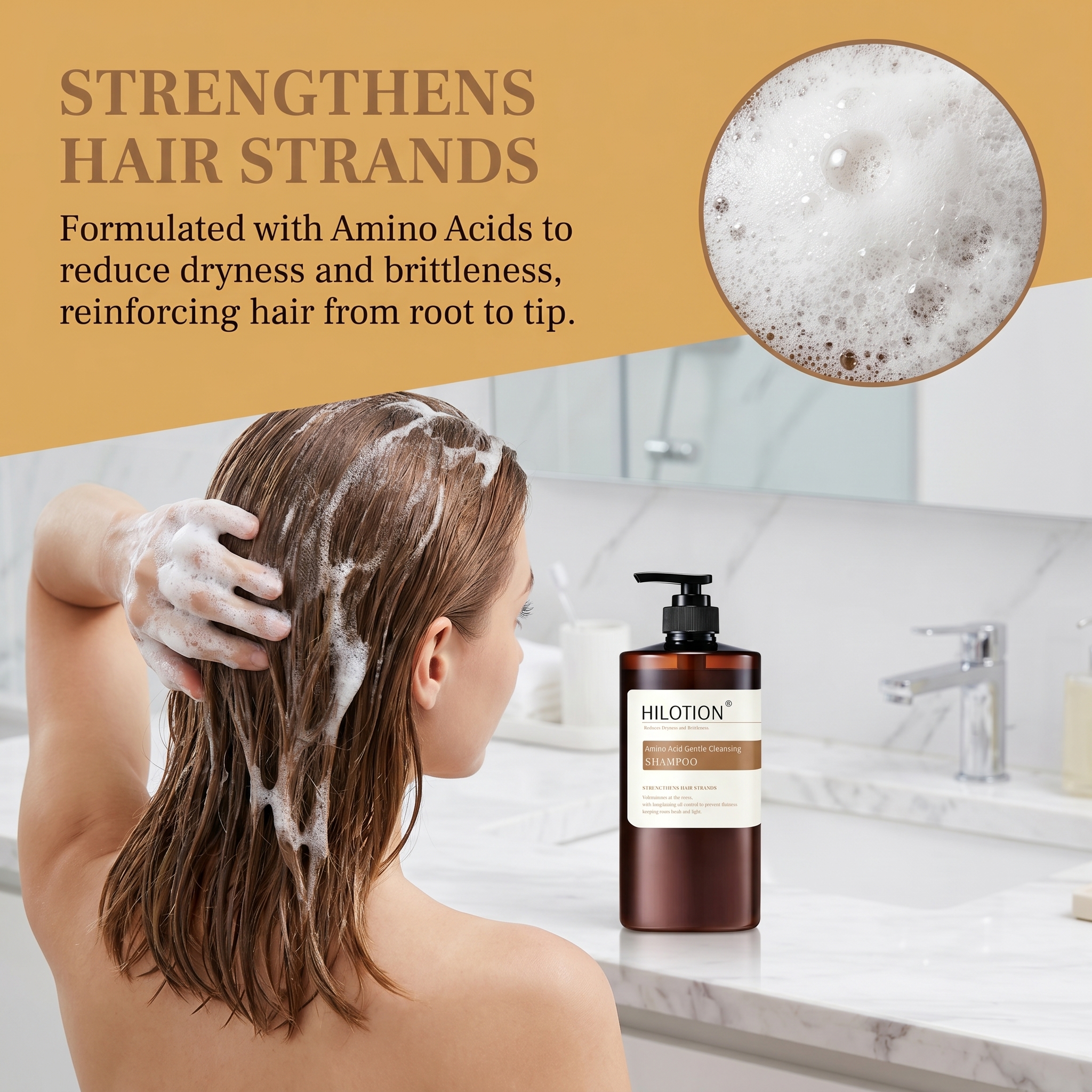 Hilotion Moisture Replenishing Shampoo - Amino Acid Care for Brittle & Dry Hair - 图片 7