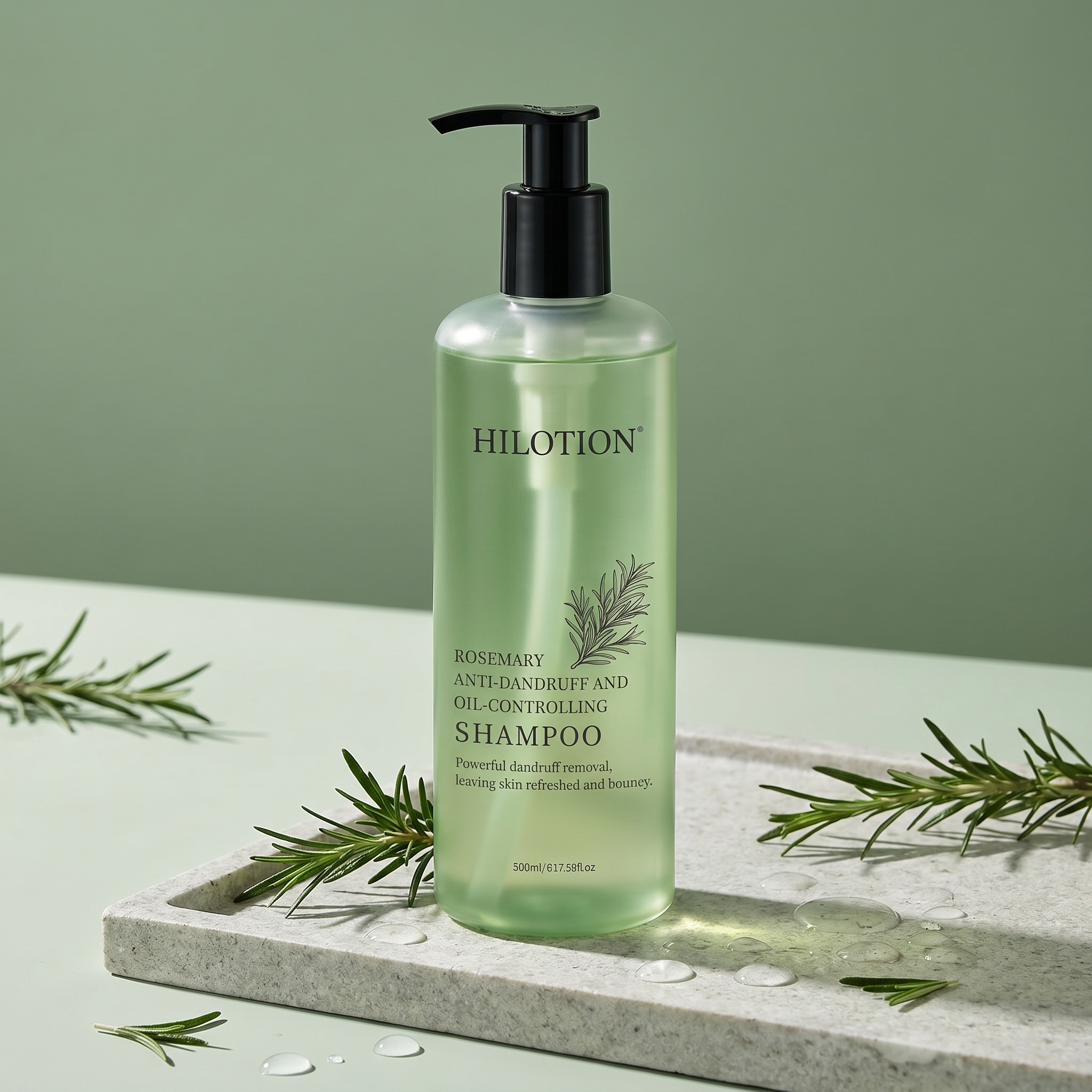 Hilotion Rosemary Anti-Dandruff & Oil-Control Shampoo - Refreshes Scalp & Adds Bounce (500ml)