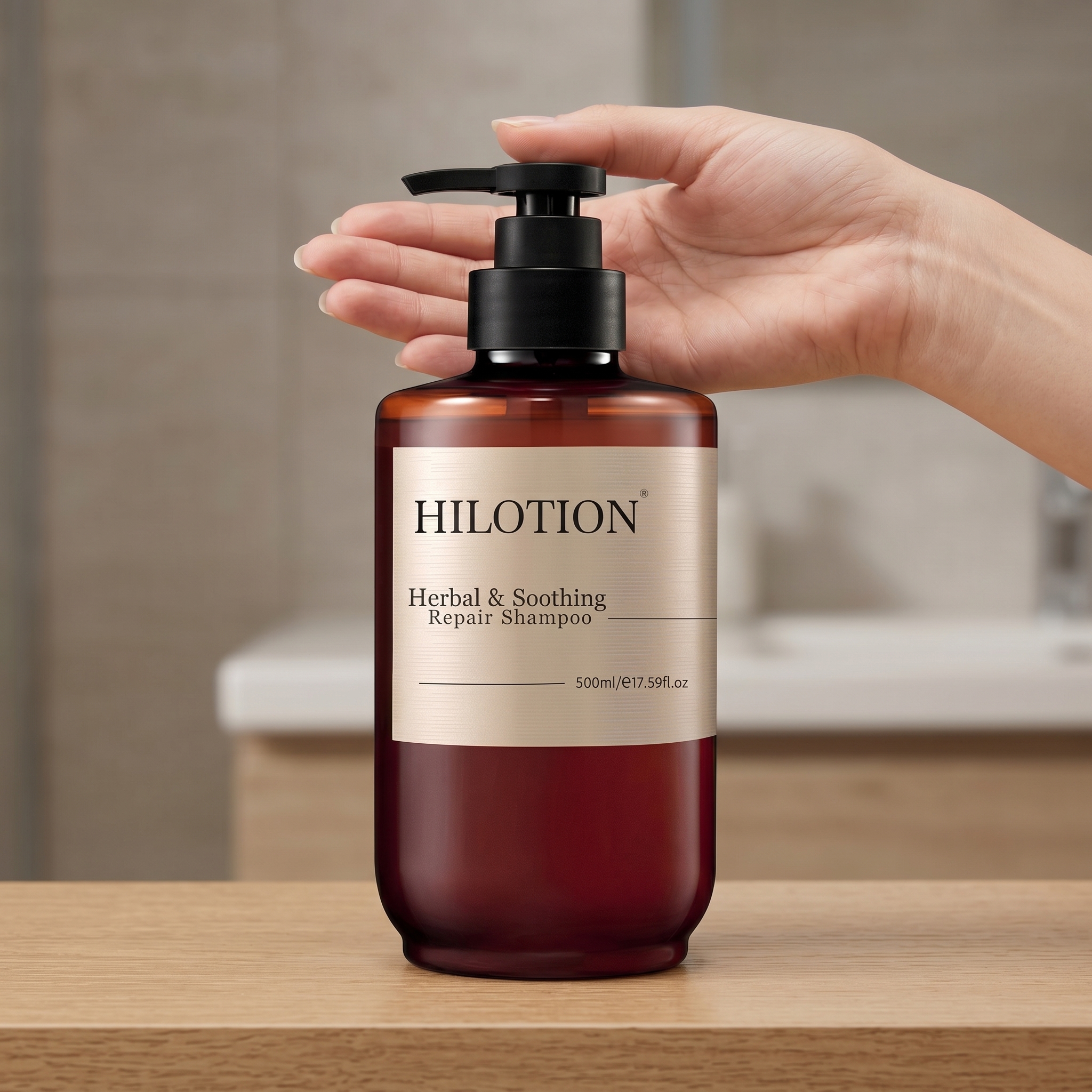 Hilotion Herbal & Soothing Repair Shampoo - Gentle Care for Damaged Hair (500ml) - 图片 3