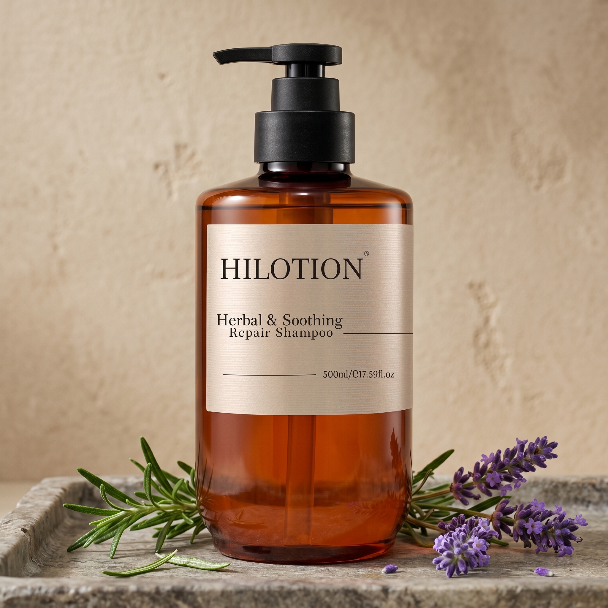 Hilotion Herbal & Soothing Repair Shampoo - Gentle Care for Damaged Hair (500ml) - 图片 2