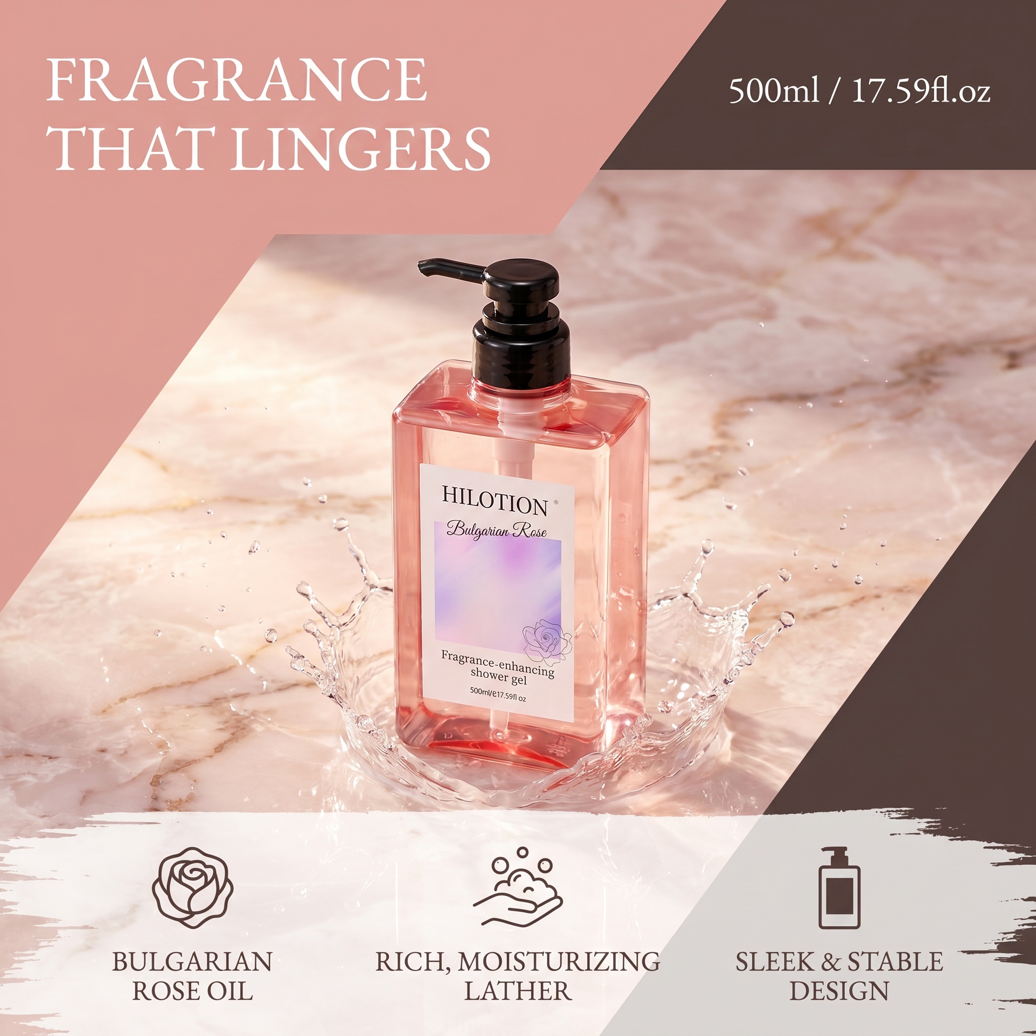 Luxurious Rose Body Wash | Enhances Natural Fragrance & Leaves Skin Softly Scented All Day - 图片 5