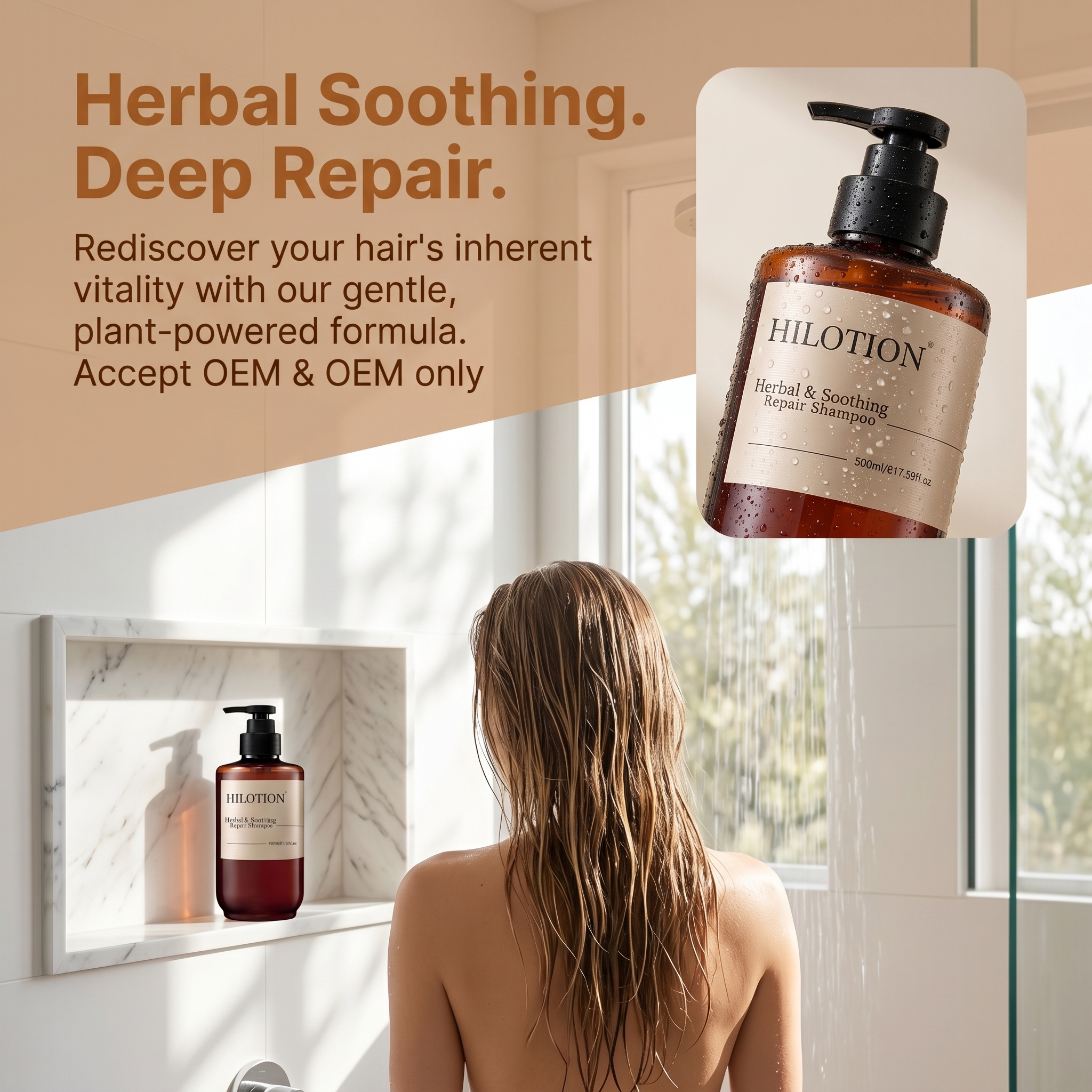 Hilotion Herbal & Soothing Repair Shampoo - Gentle Care for Damaged Hair (500ml) - 图片 6