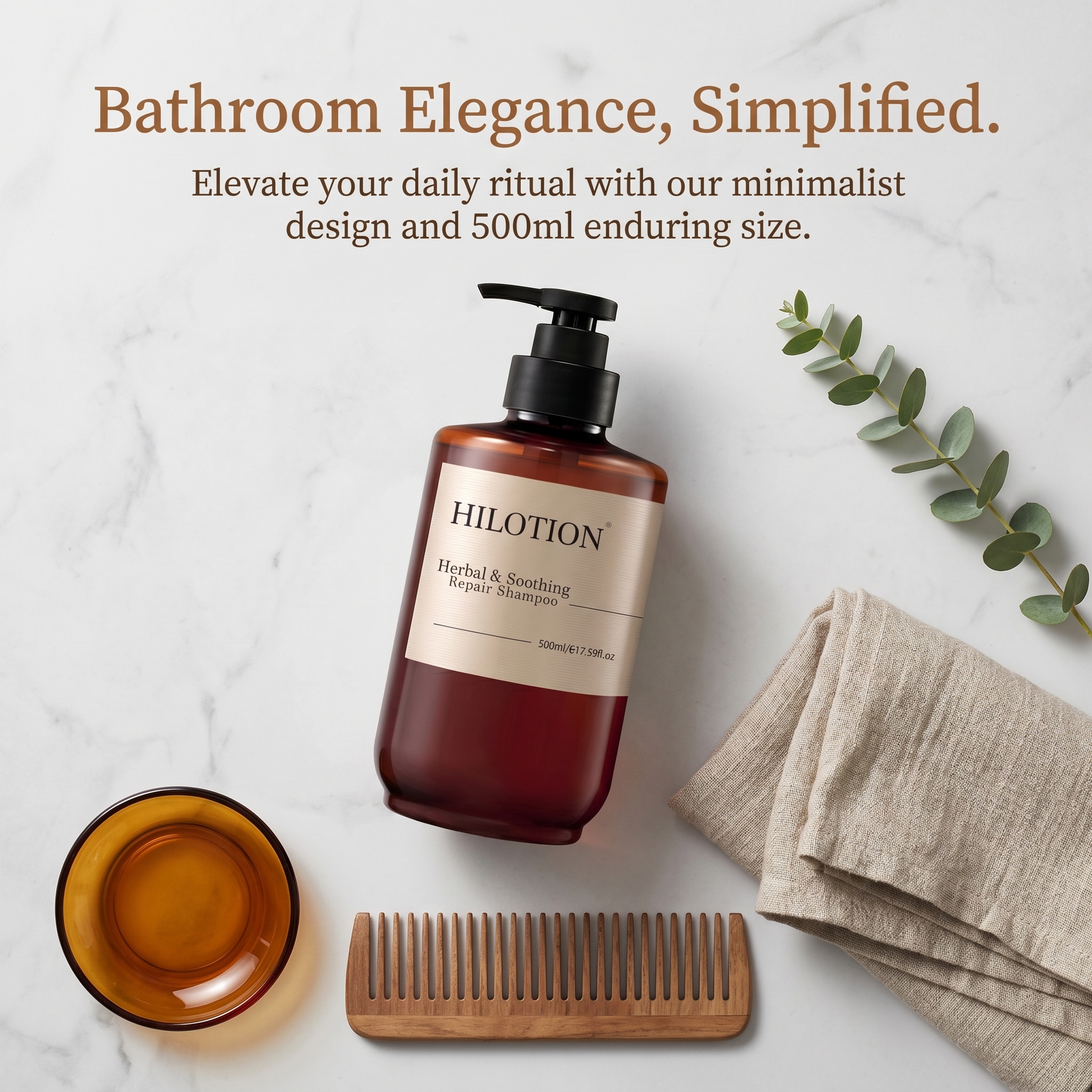 Hilotion Herbal & Soothing Repair Shampoo - Gentle Care for Damaged Hair (500ml) - 图片 4