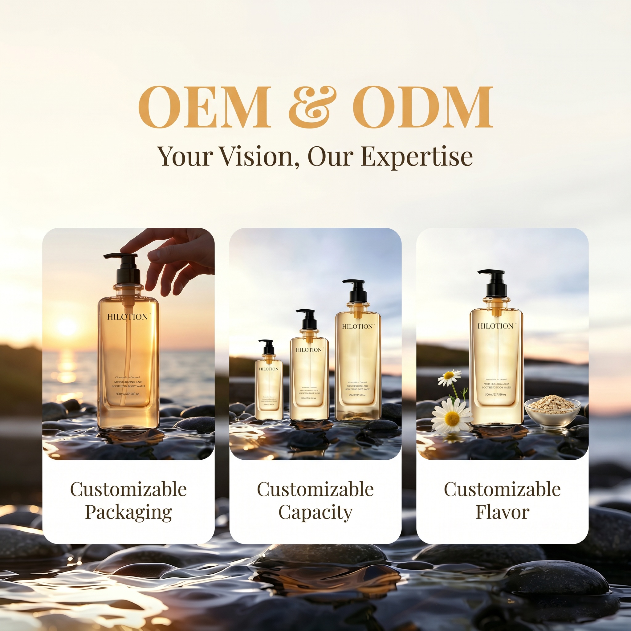 Hilotion Chamomile & Oatmeal Body Wash - Moisturizing & Soothing for Dry Skin (500ml) - 图片 5