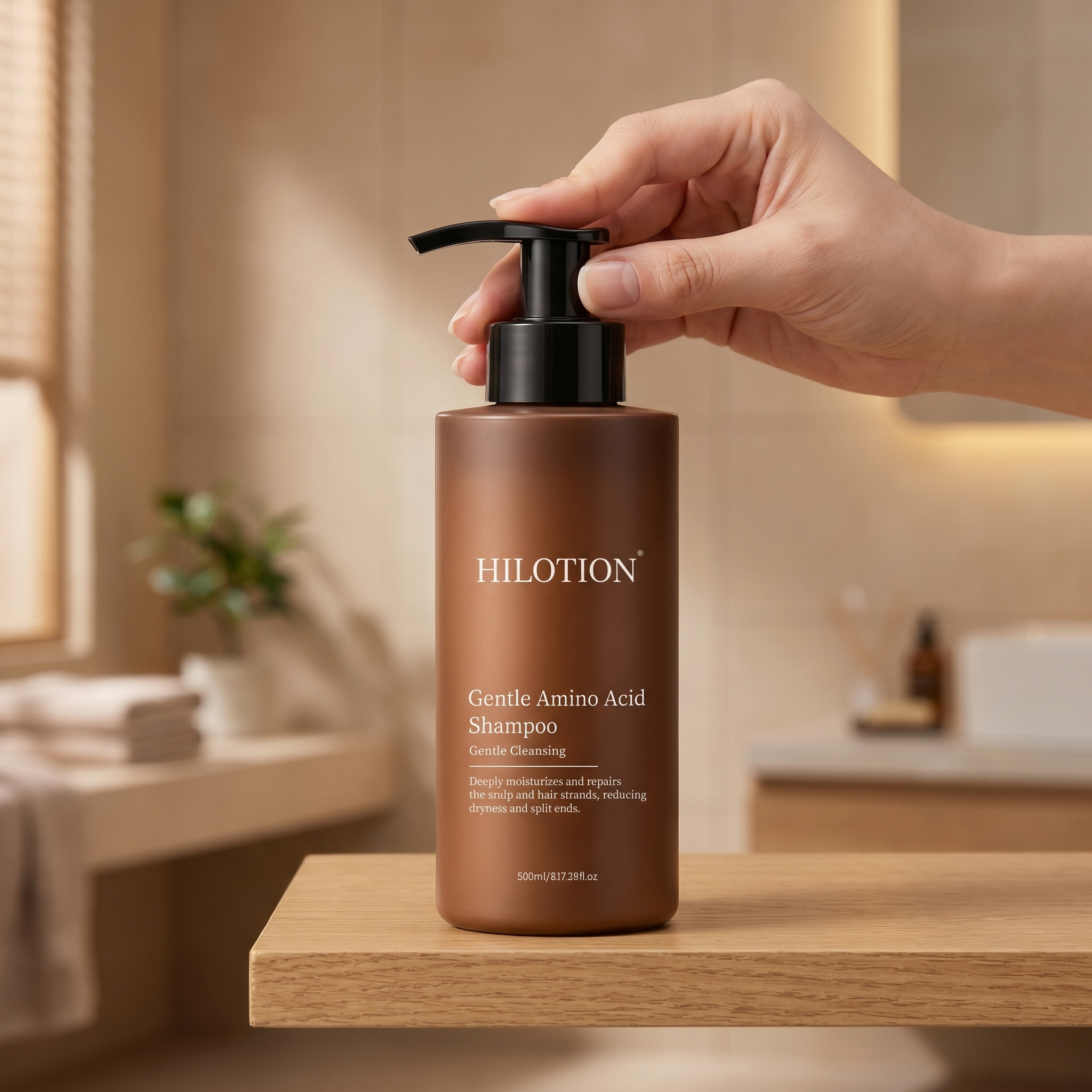 Hilotion Gentle Amino Acid Shampoo - Deeply Moisturizing & Repairing for Dry Hair (500ml) - 图片 2