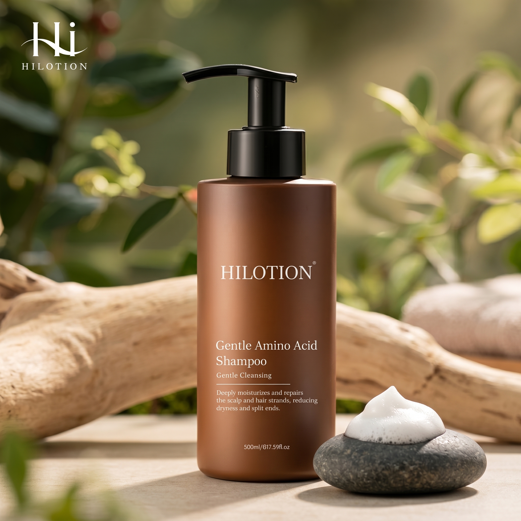 Hilotion Gentle Amino Acid Shampoo - Deeply Moisturizing & Repairing for Dry Hair (500ml)