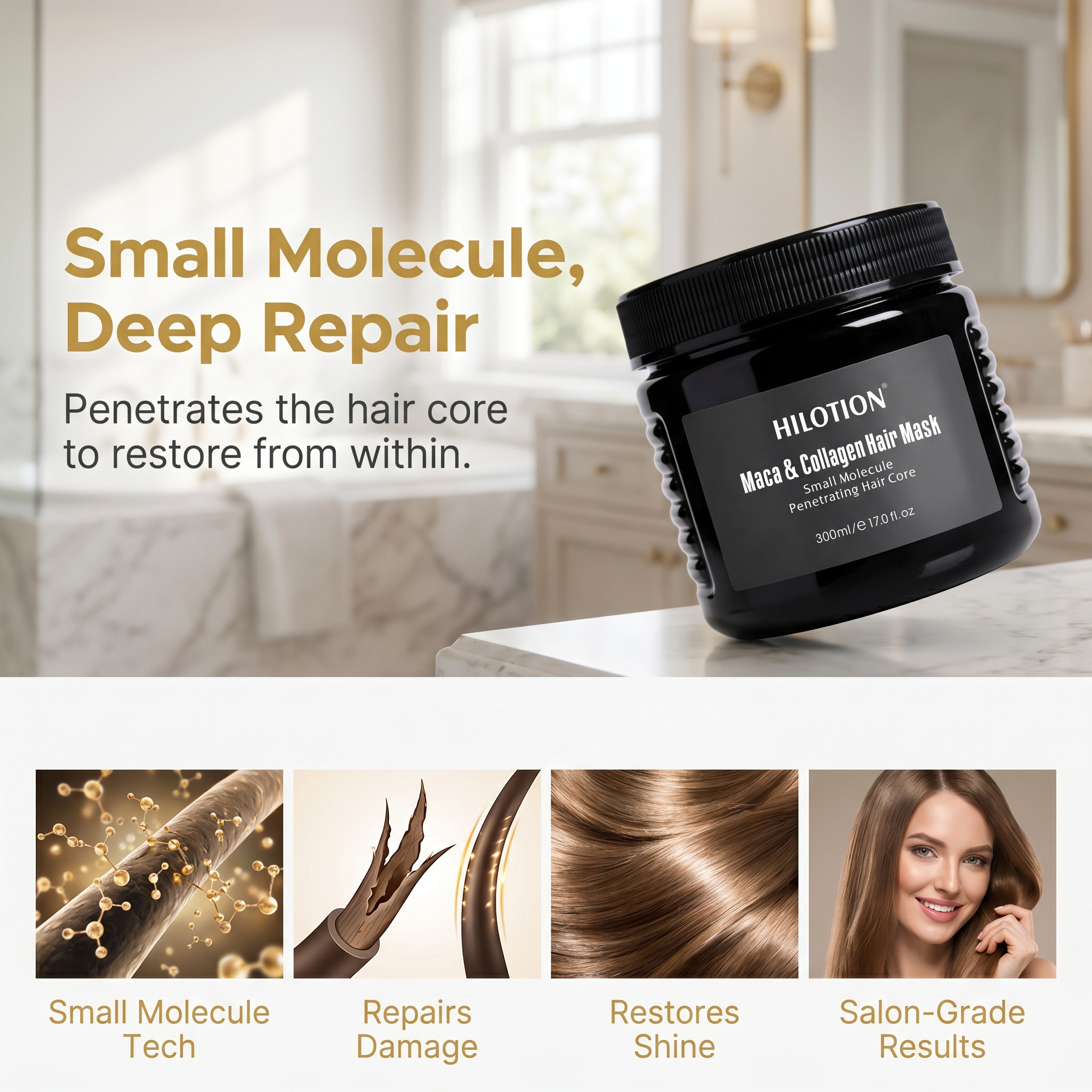 Hilotion Maca Collagen Deep Penetrating Repair Hair Mask - 图片 4